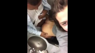SEXY BRUNETTE TEEN SPEED FUCK ON TOILET WITH BBC