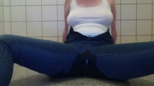 Jeans Female Desperation, need to Pee NOW