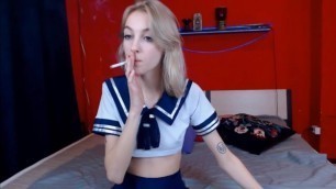 Blonde Sexy Smoking