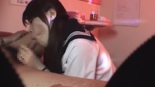 Japanese Salon Girl Blowjob Cum to Mouth