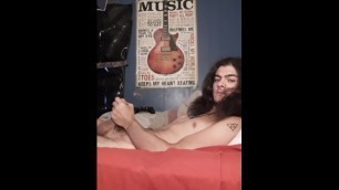 Long Haired Young Stoner Strokes to Huge Cum Shot