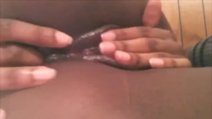 Juicy Clit Rubbing and Anal Fingering Ebony Teen Masturbation