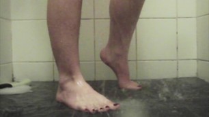 Getting my Feet Nice and Wet in the Shower!